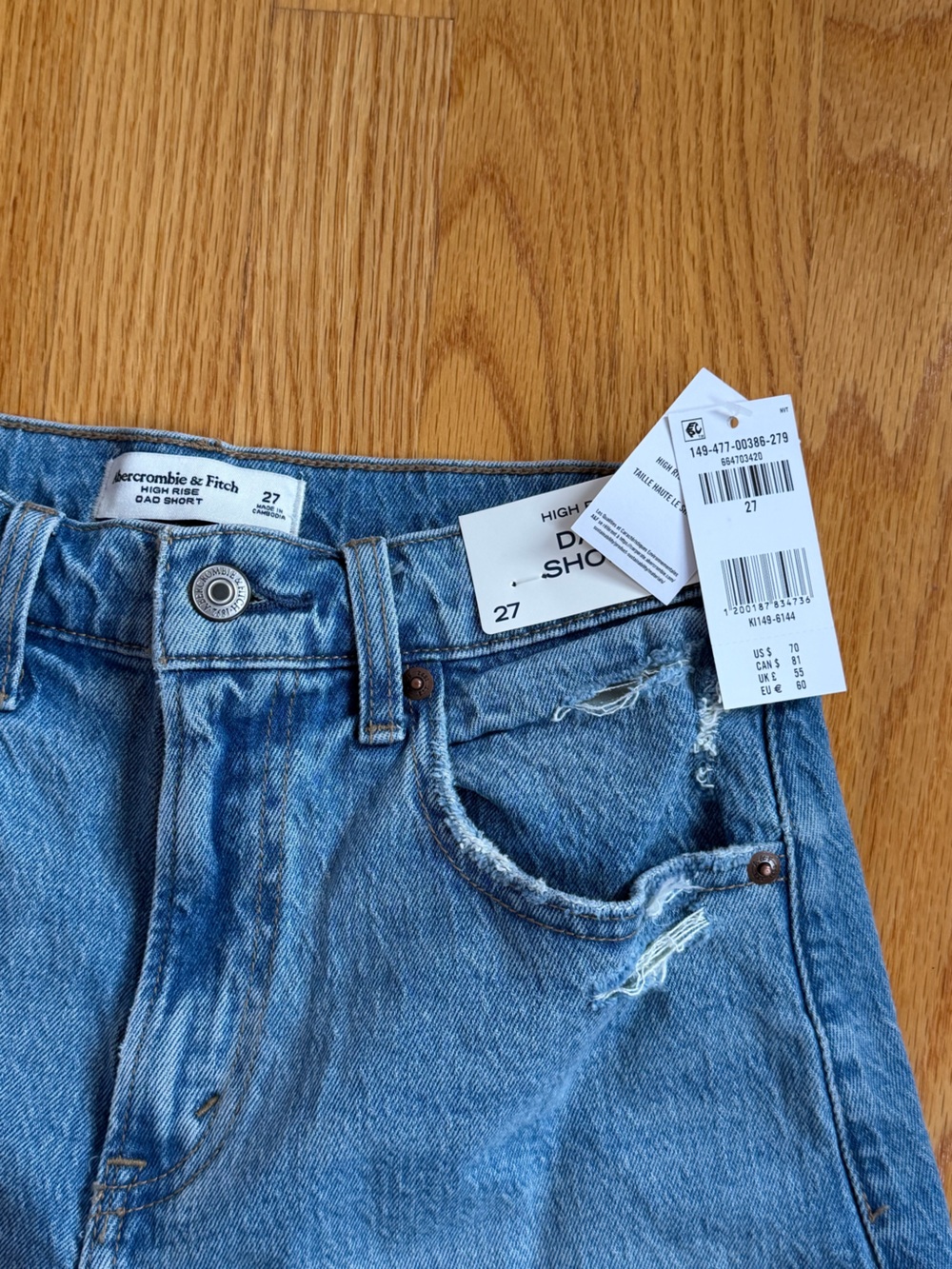 Abercrombie High Rise Dad Short - NEW - Picture 7 of 7